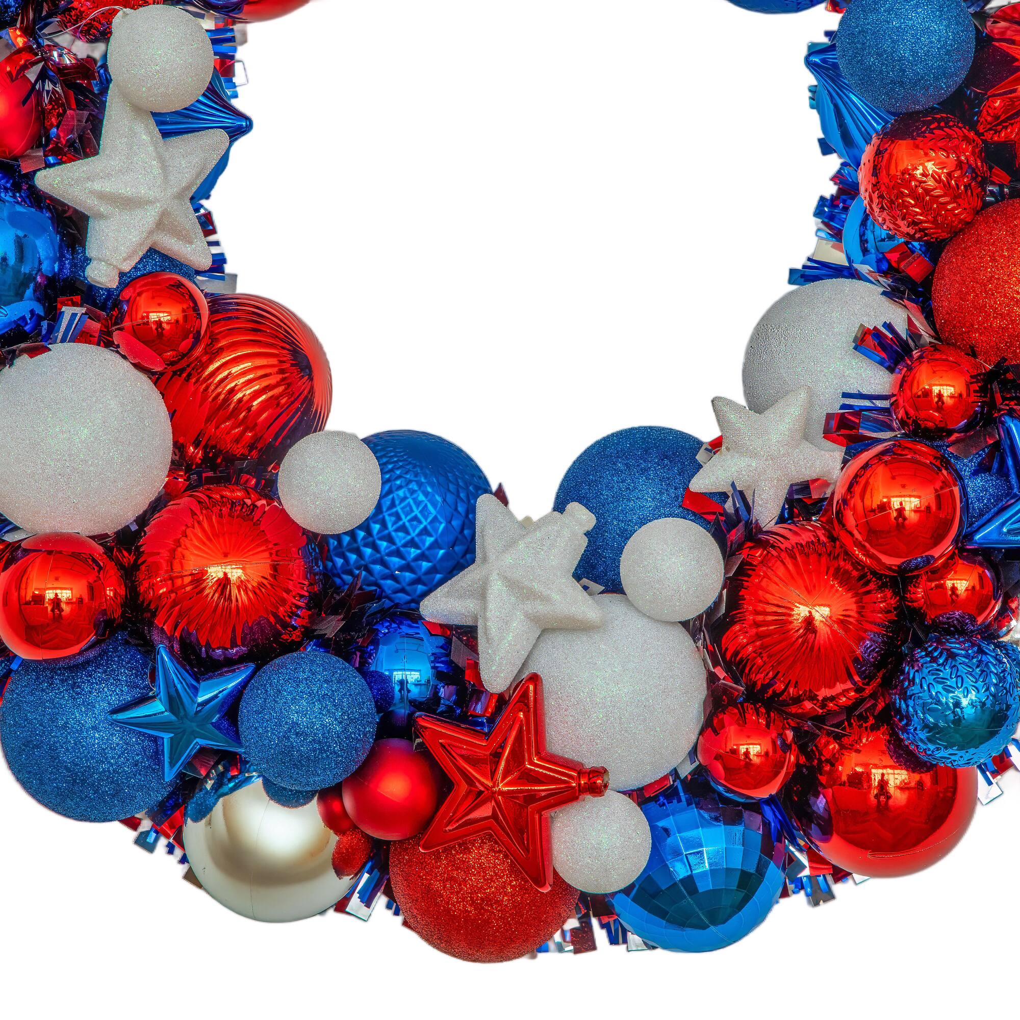 19" Red, White & Blue Shatterproof Ornament Wreath by Celebrate It™